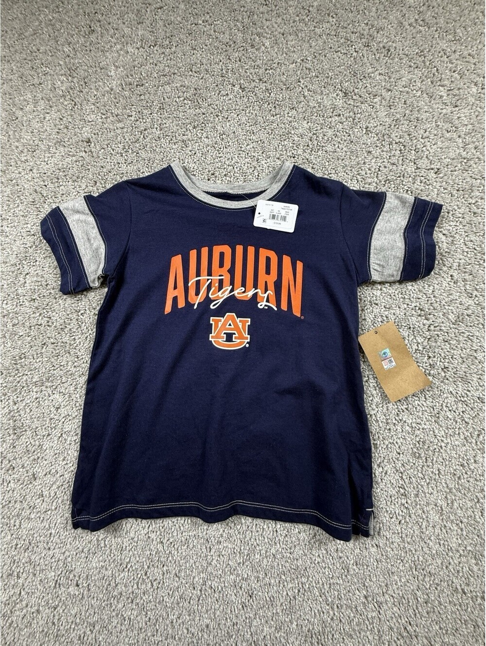 NWT Auburn Tigers T Shirt Youth Size Medium 7/8 Blue Short Sleeves